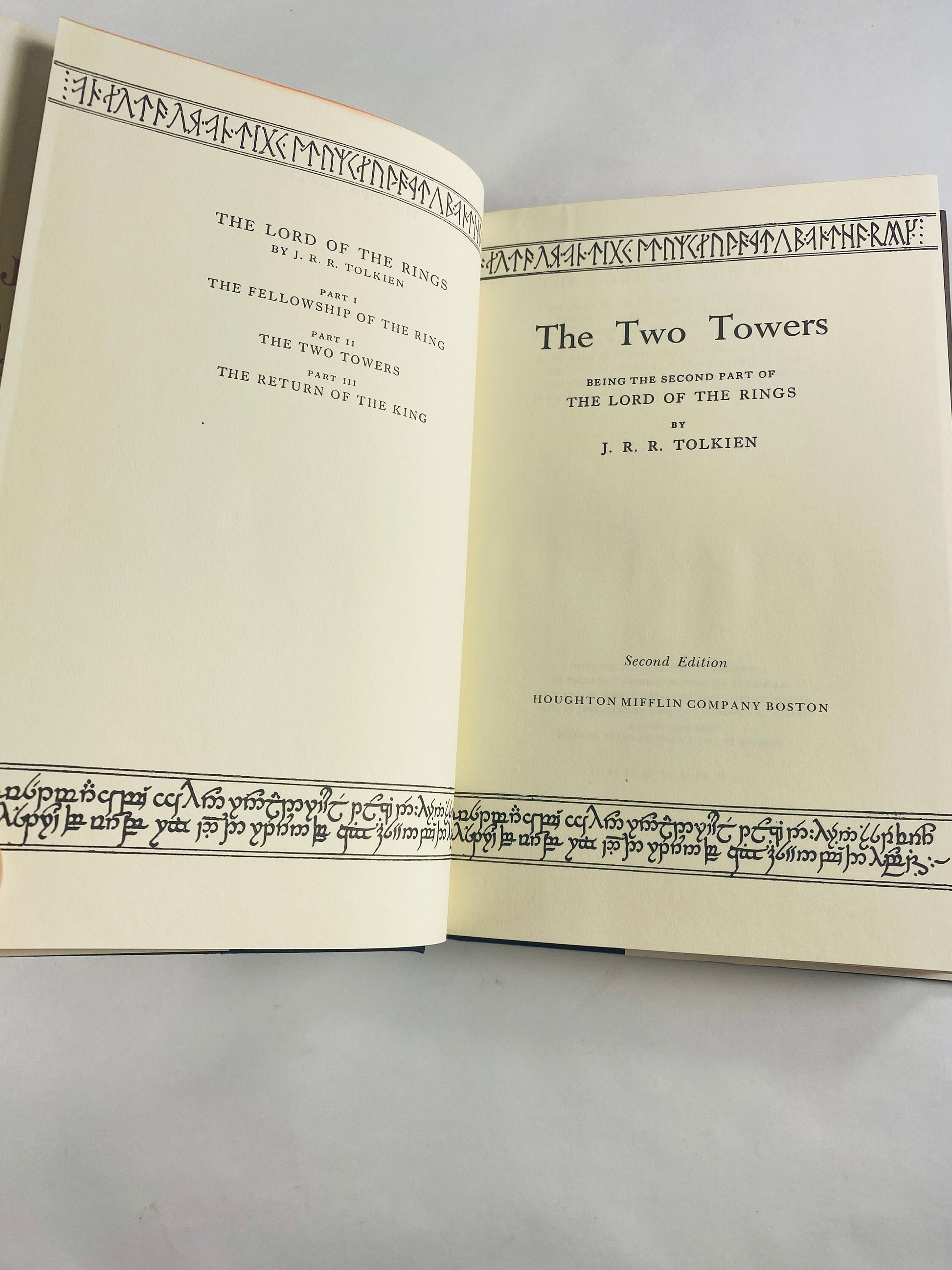 1967 Tolkien Two Towers Lord of the Rings vintage Black SECOND EDITION book Lord of the Rings Trilogy HMCO Two Towers