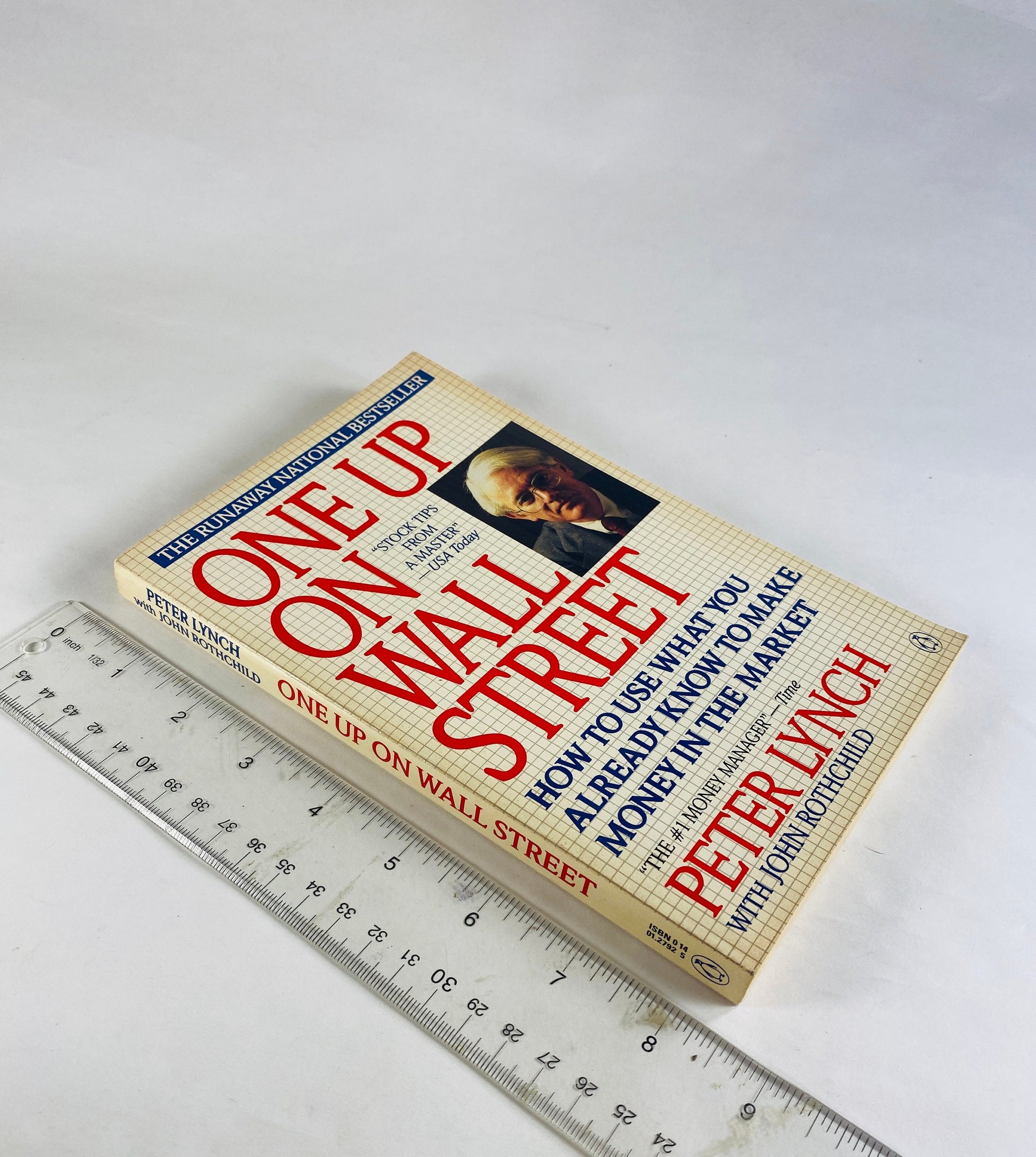 One up on Wall Street vintage paperback book by Peter Lynch circa 1989 Stock market mutual fund investor analysis gift