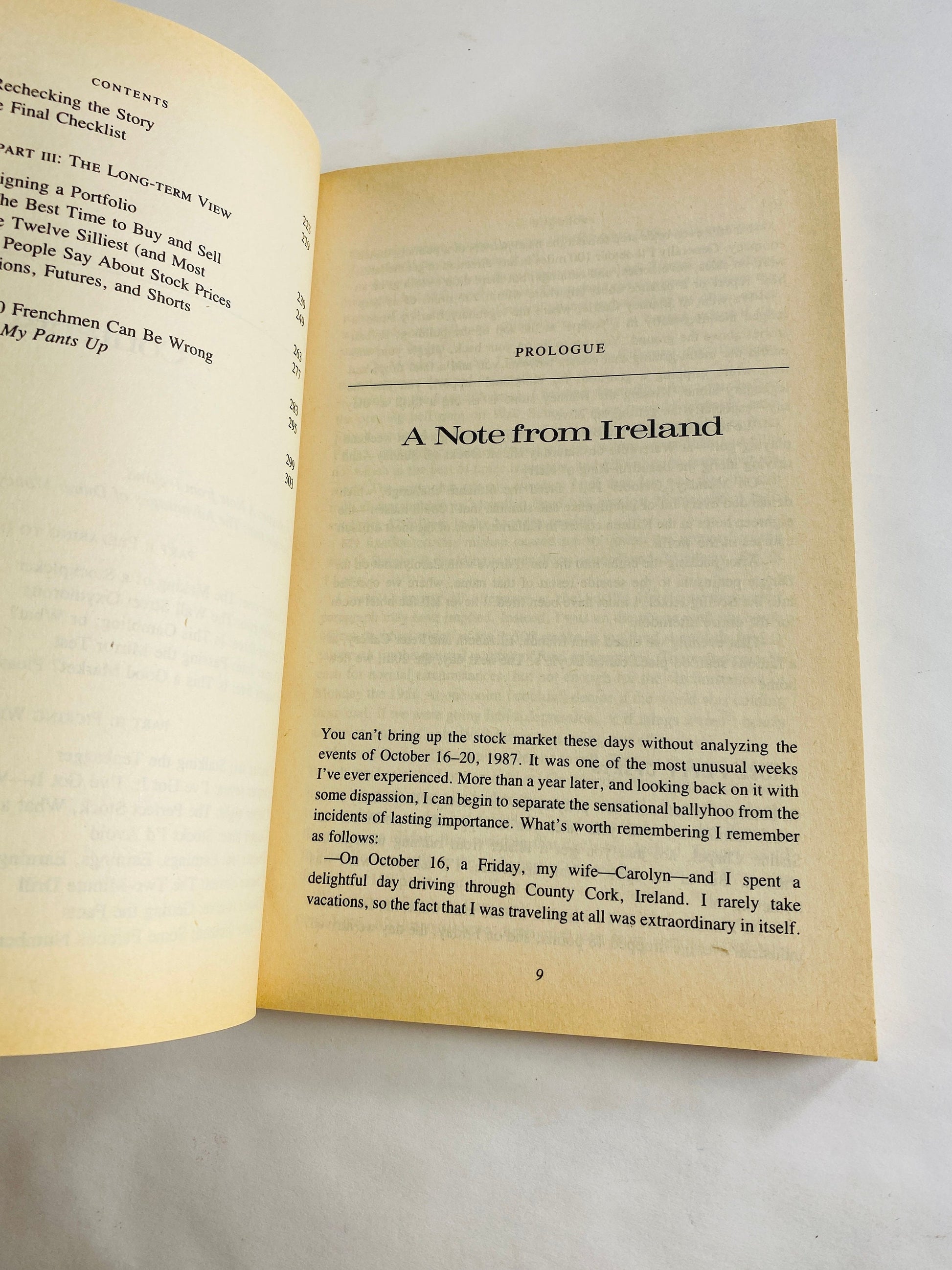 One up on Wall Street vintage paperback book by Peter Lynch circa 1989 Stock market mutual fund investor analysis gift