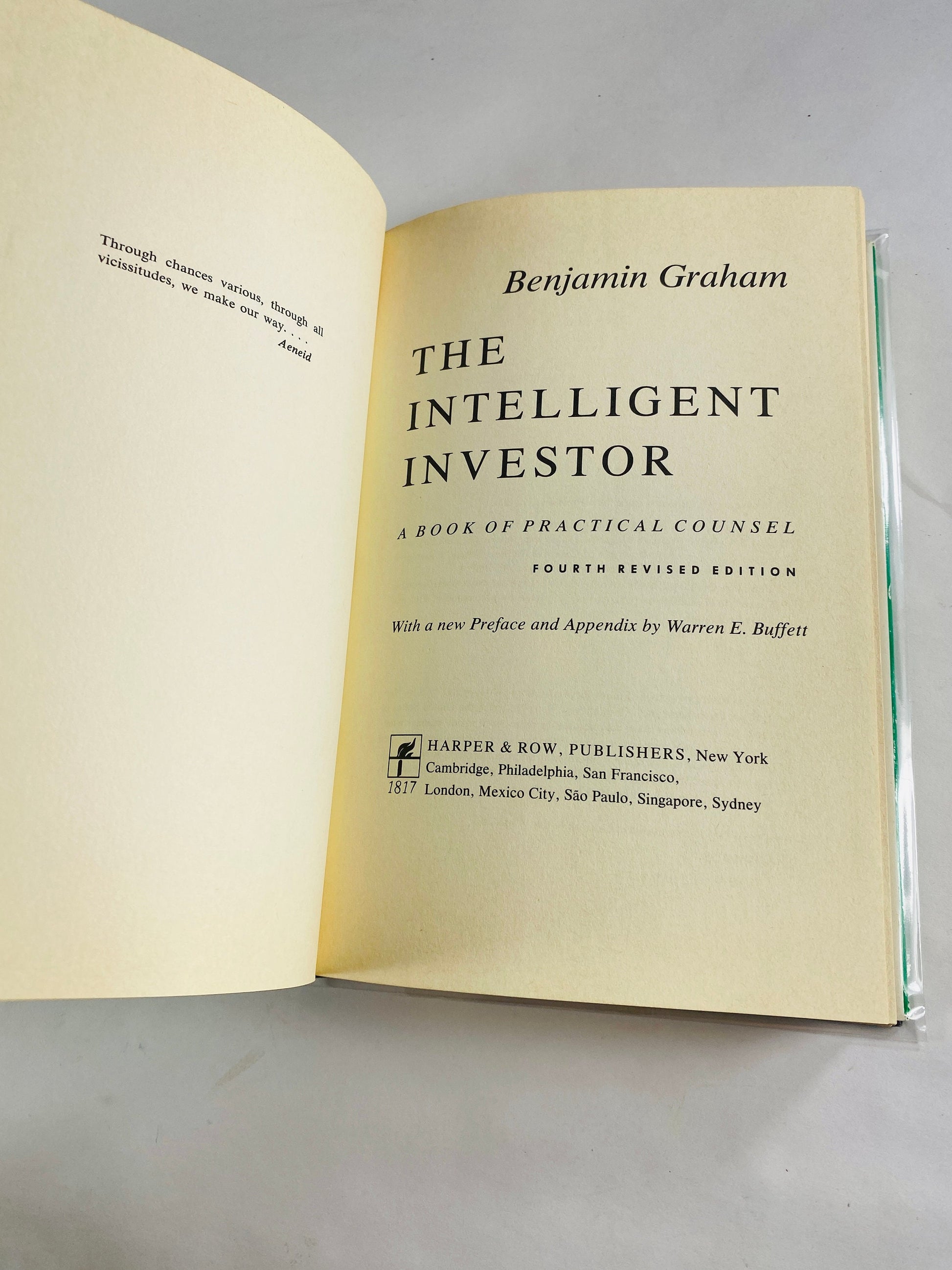 Intelligent Investor vintage book by Benjamin Graham circa 1986 Practical Counsel stock market collectible Father's Day gift Wall Street