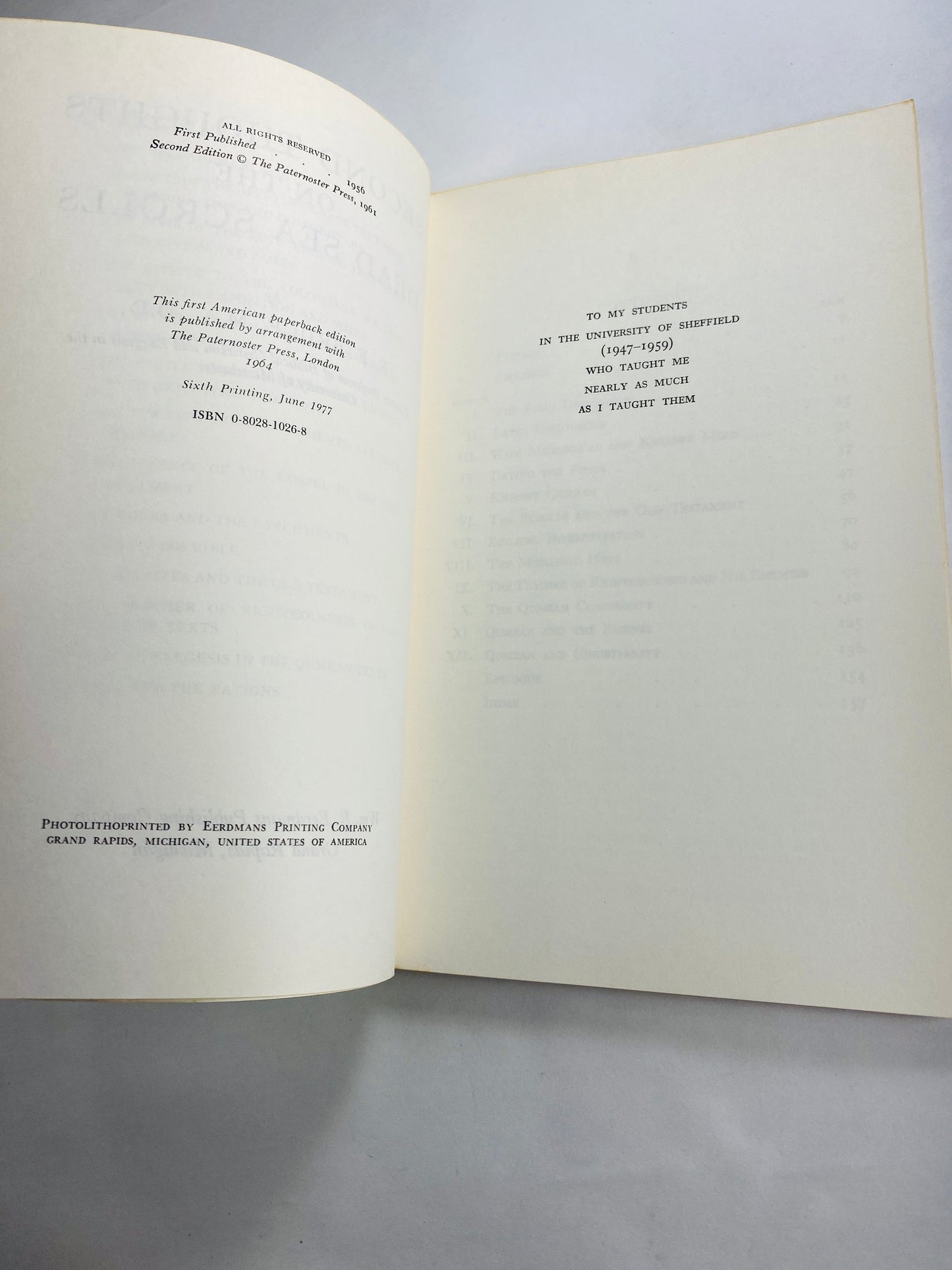 Second Thoughts on the Dead Sea Scrolls vintage paperback book by FF Bruce circa 1977