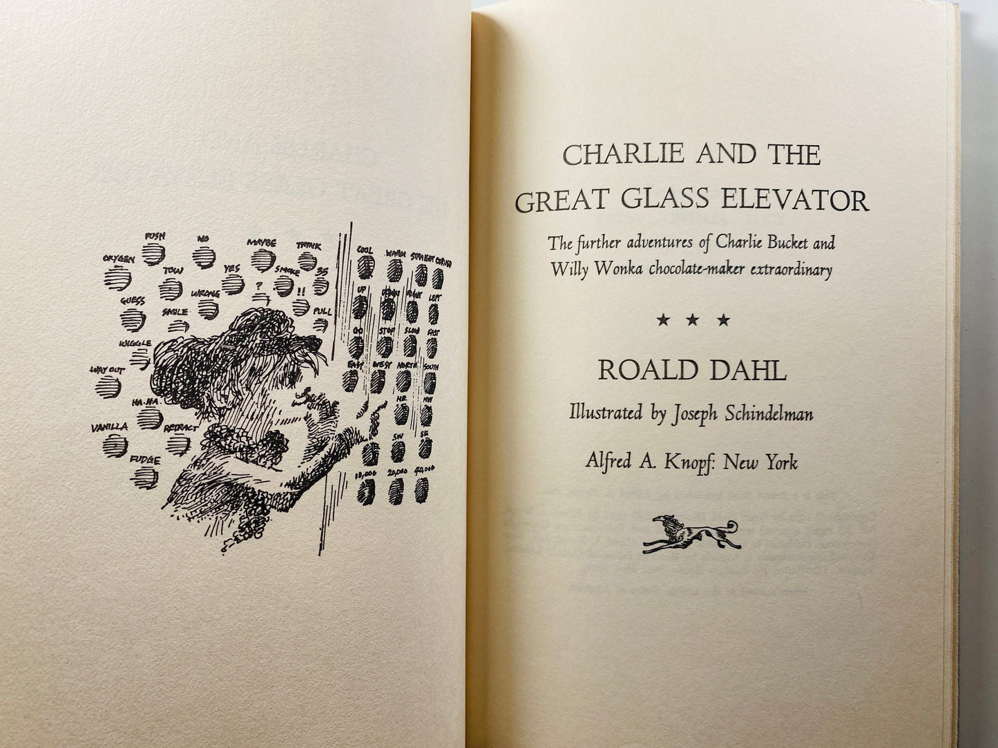 Charlie and the Great Glass Elevator by Roald Dahl. EARLY PRINTING vintage book circa 1972 Collector gift!