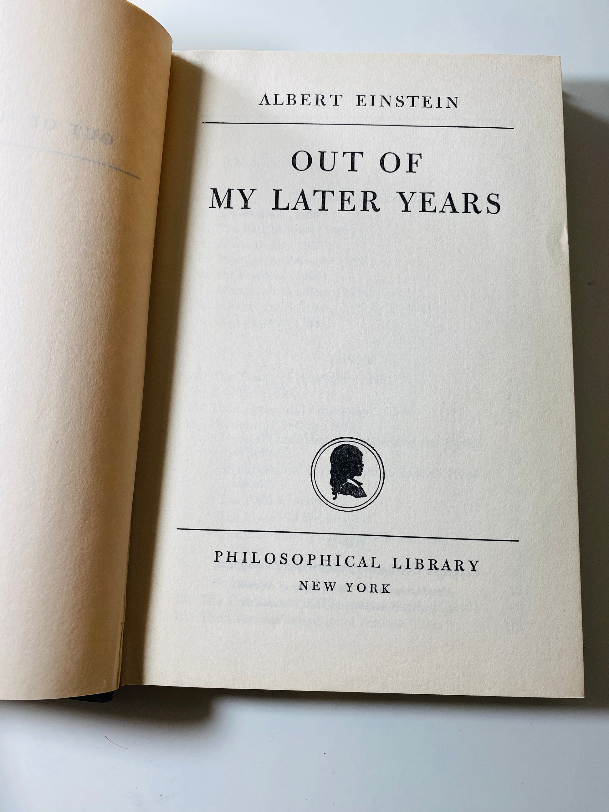 Out of My Later Years by Albert Einstein FIRST EDITION Vintage book circa 1950 Special and General Theory. Science mathematics gift