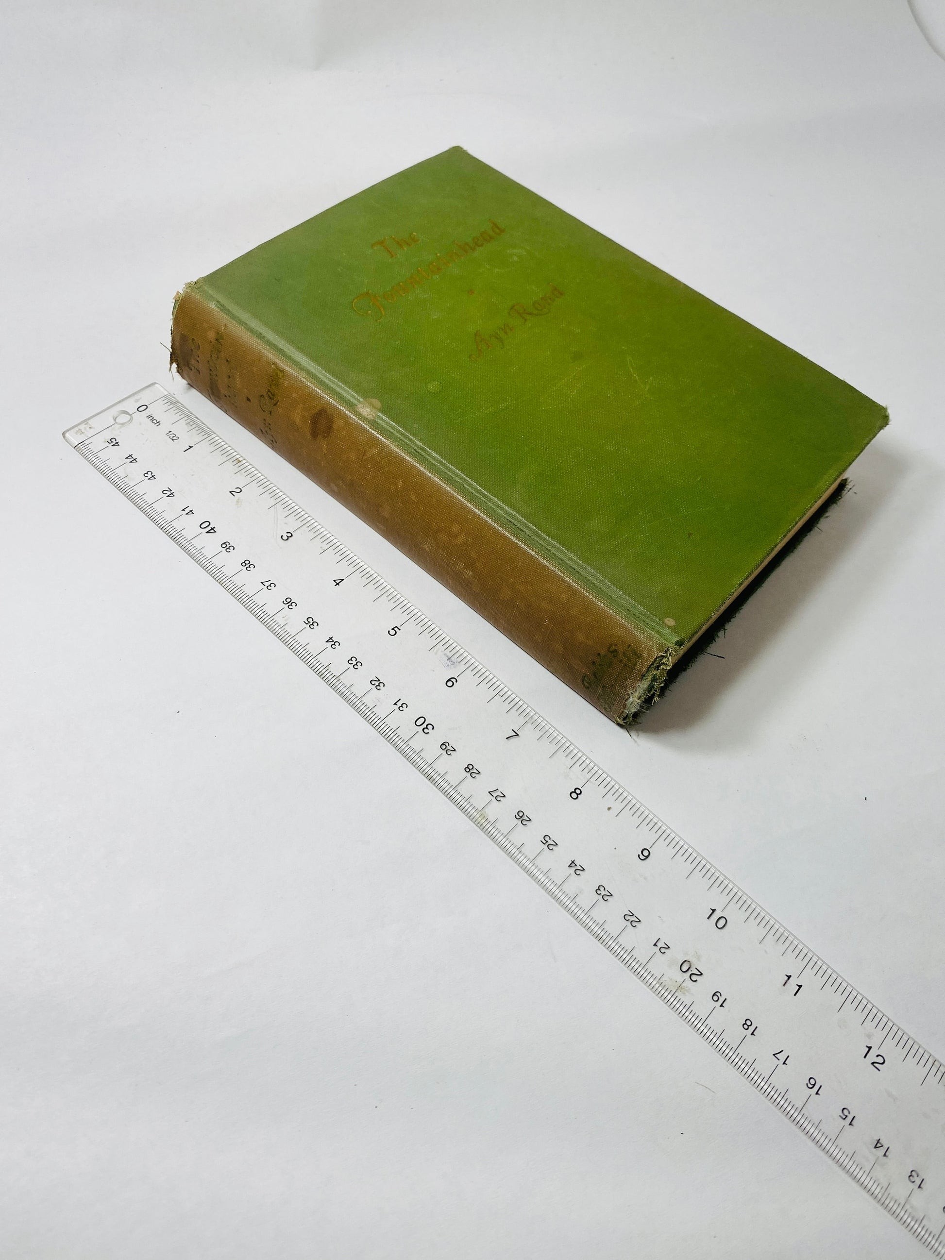 Fountainhead by Ayn Rand FIRST EDITION 12th printing circa 1943 Green cloth boards. Bobbs-Merrill.
