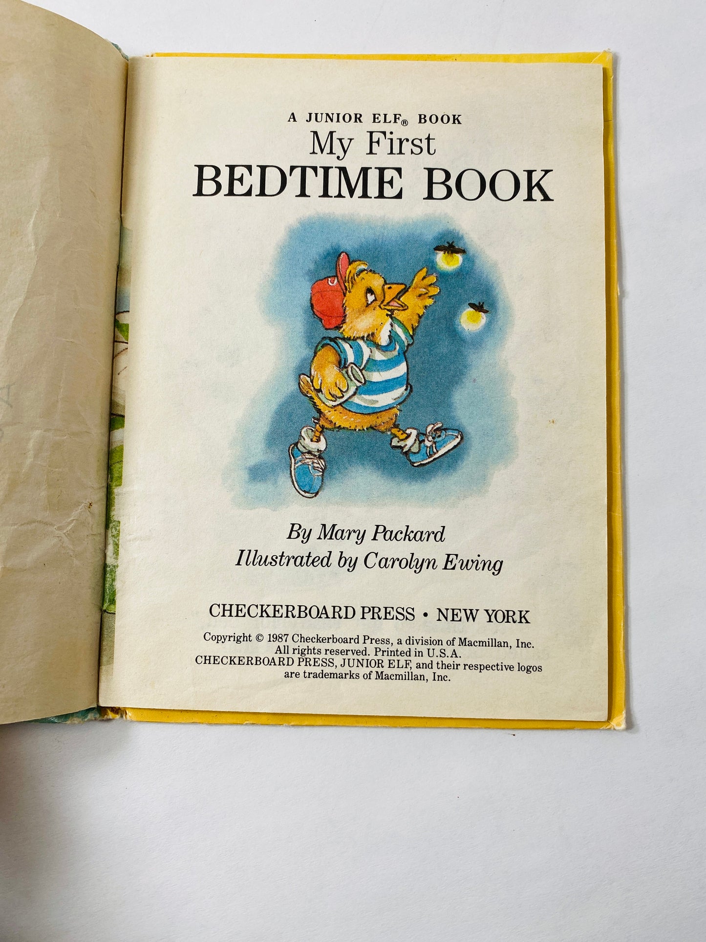 My First Bedtime Book Vintage book by Mary Packard FIRST EDITION Junior Elf Book circa 1987.