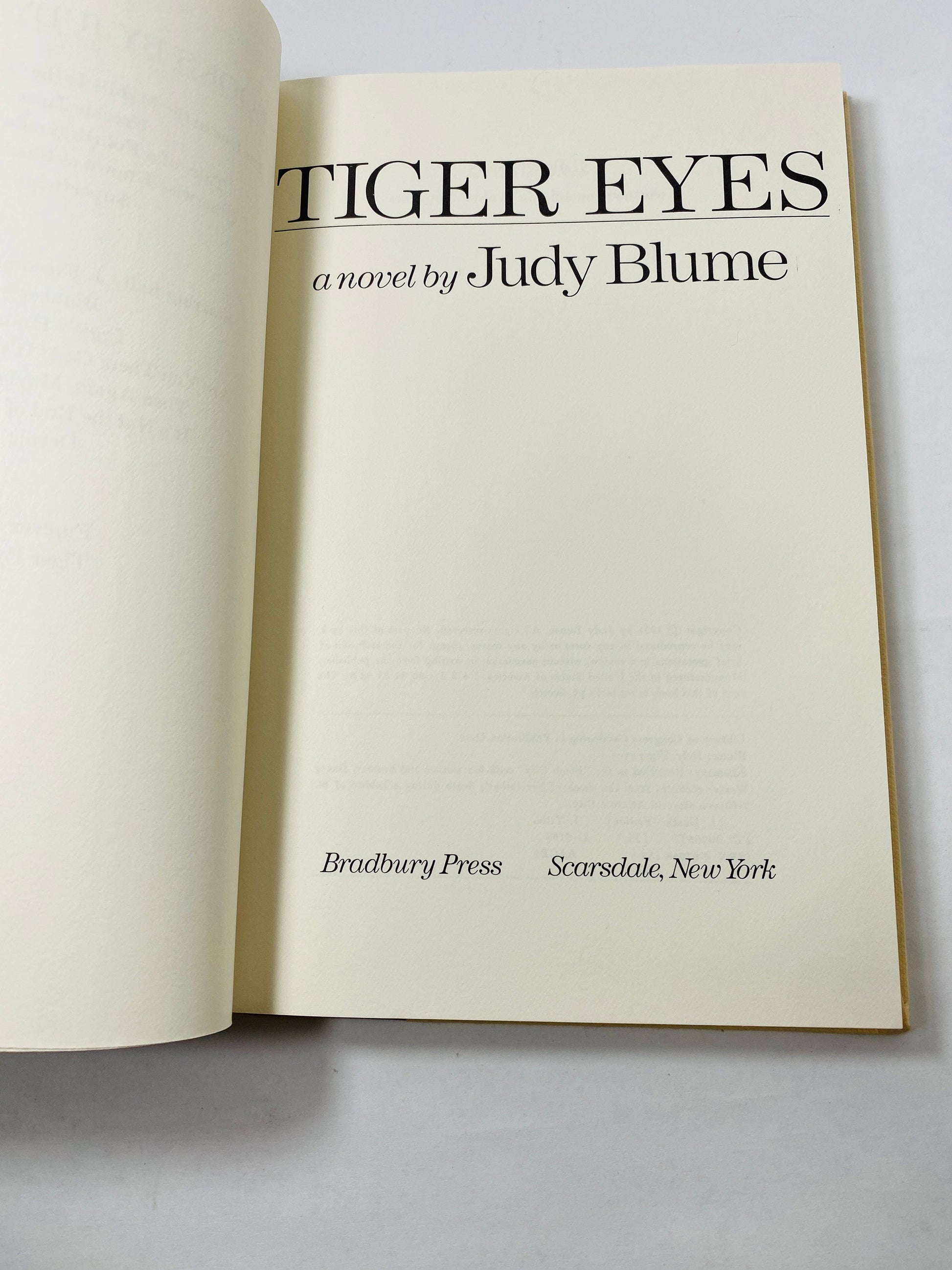Tiger Eyes book by Judy Blume BANNED BOOK vintage First Edition book circa 1981 Teen attempting to cope with the death of her father