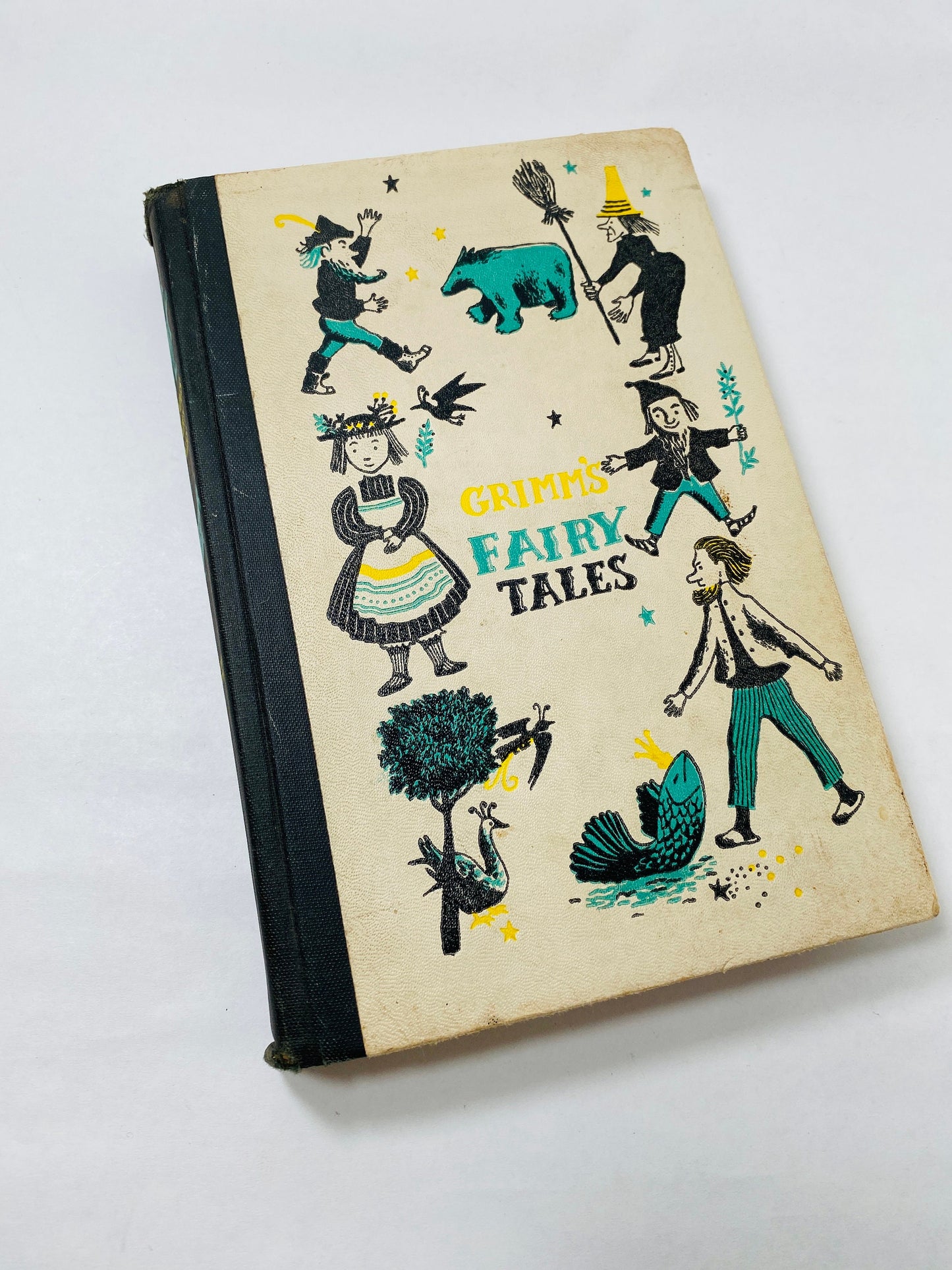 1954 Grimm's Fairy Tales book by the Grimm Brothers vintage Children's stories Junior Deluxe Editions