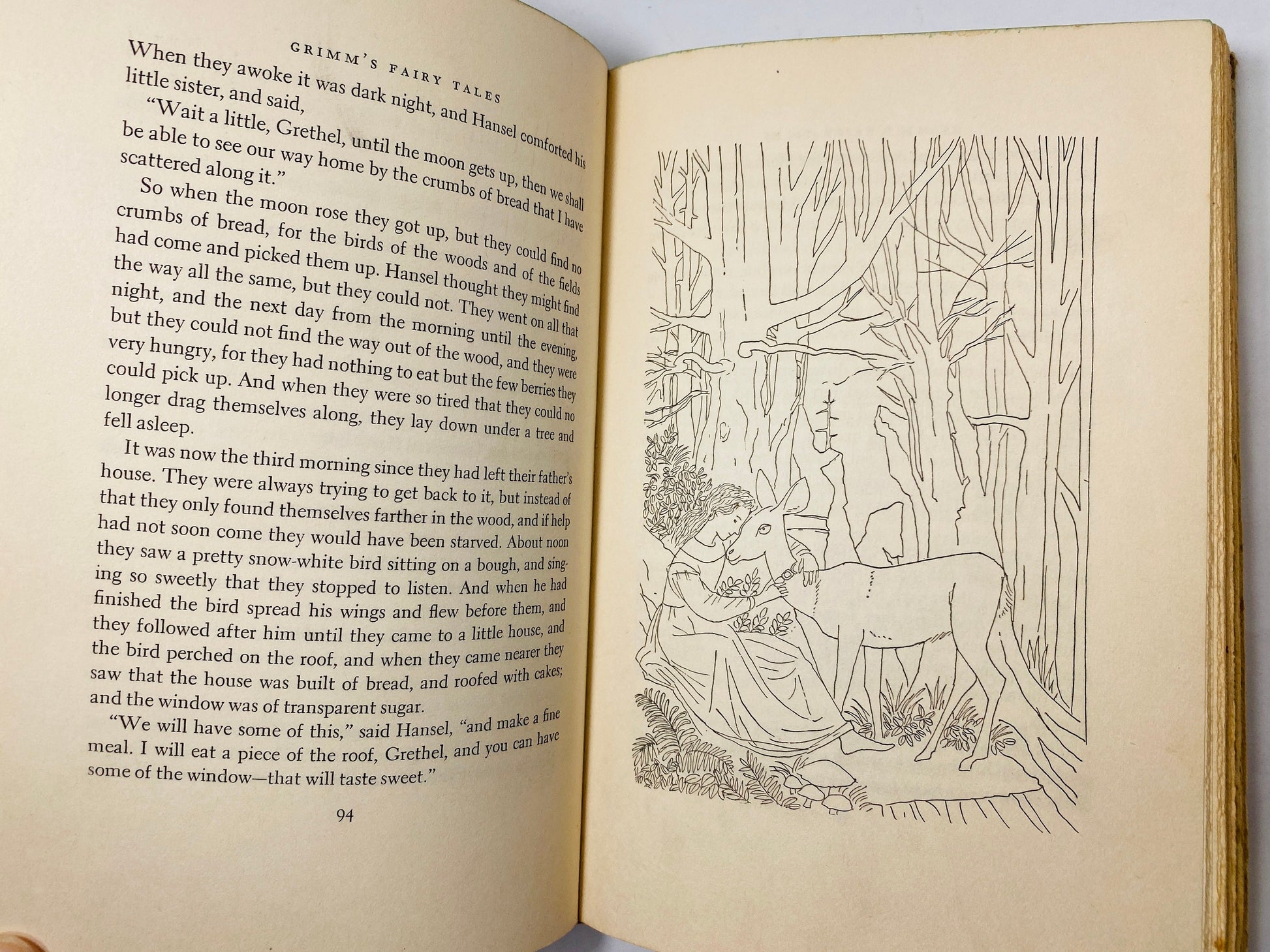 1954 Grimm's Fairy Tales book by the Grimm Brothers vintage Children's stories Junior Deluxe Editions