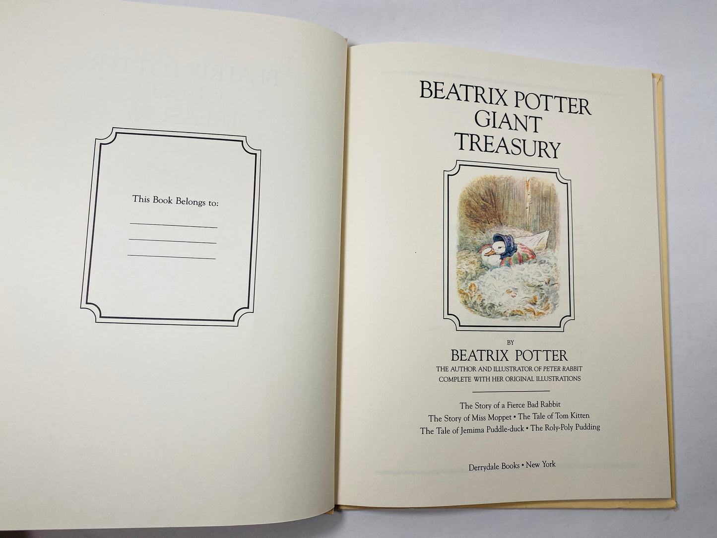 Classic Tales of Beatrix Potter Vintage Giant Treasury book circa 1984 original Peter Rabbit Adventures Christmas stocking stuffer LARGE