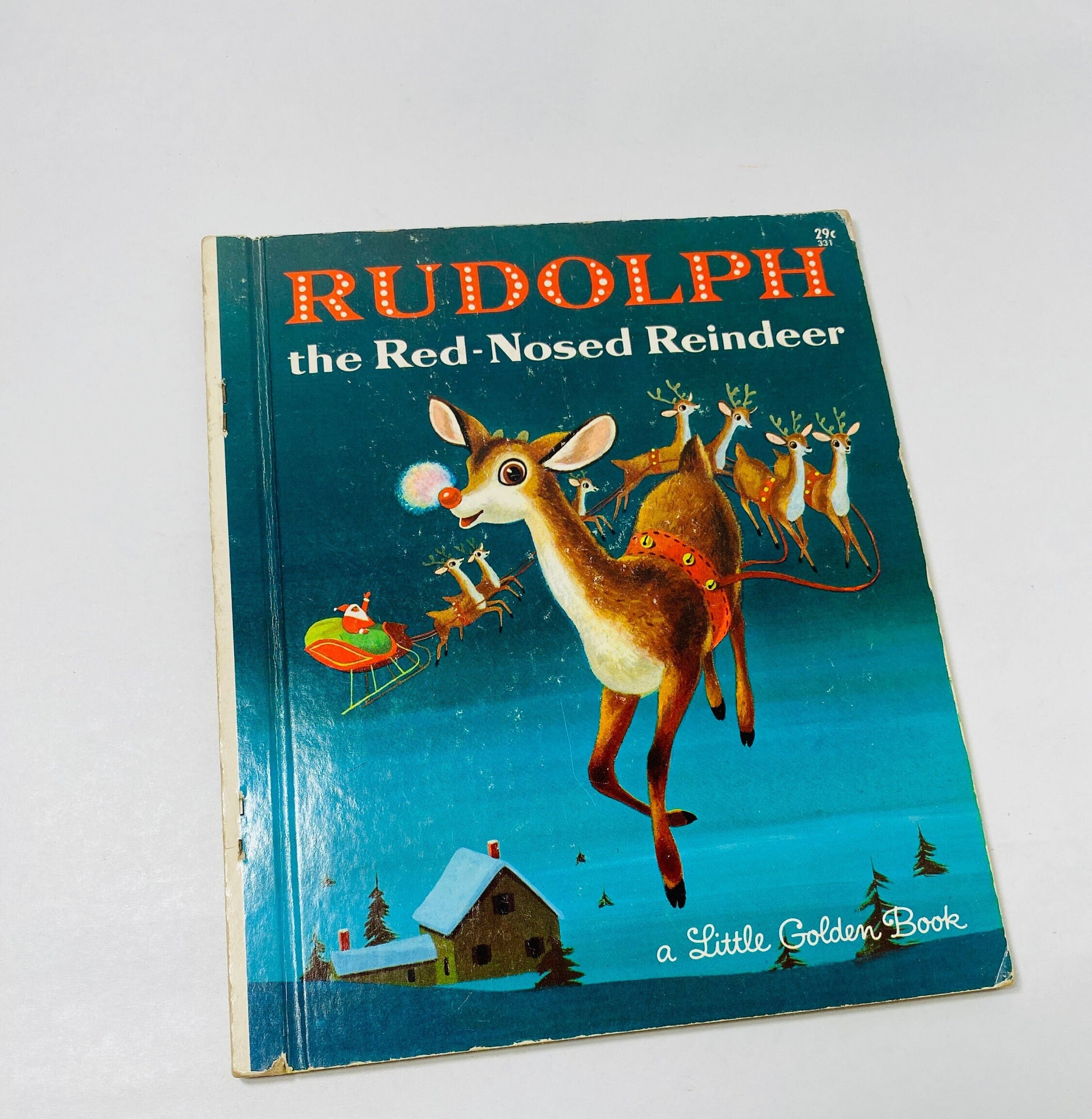 1958 Rudolph the Red-Nosed Reindeer vintage Little Golden Book FIRST PRINTING Barbara Shook Hazen Illustrated by Richard Scarry