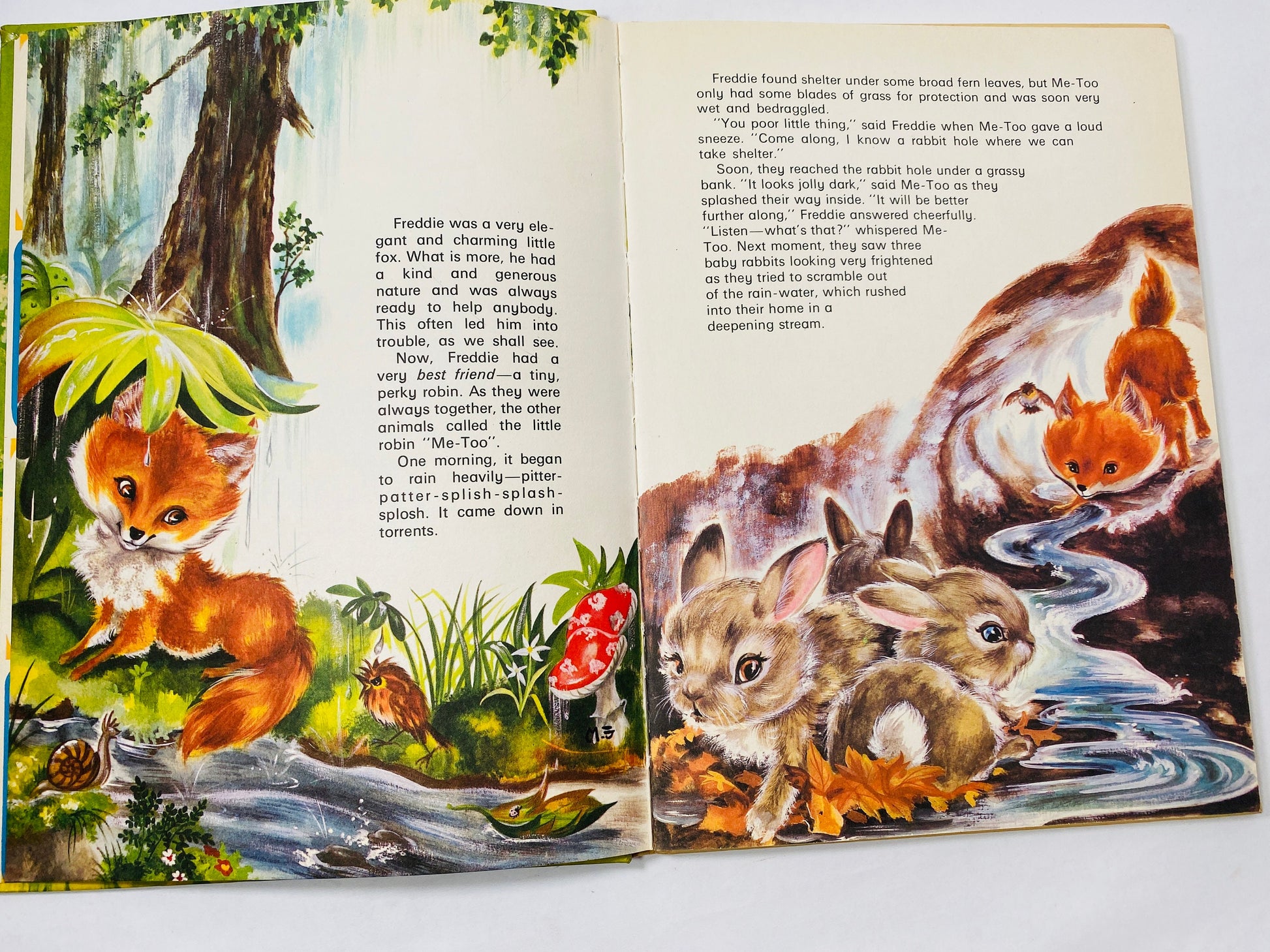 Best of Friends vintage Brimax Children's Book Freddie Adventures Brave Little Fox circa 1970 Nursery Rhymes Bedtime Stories Illustrated