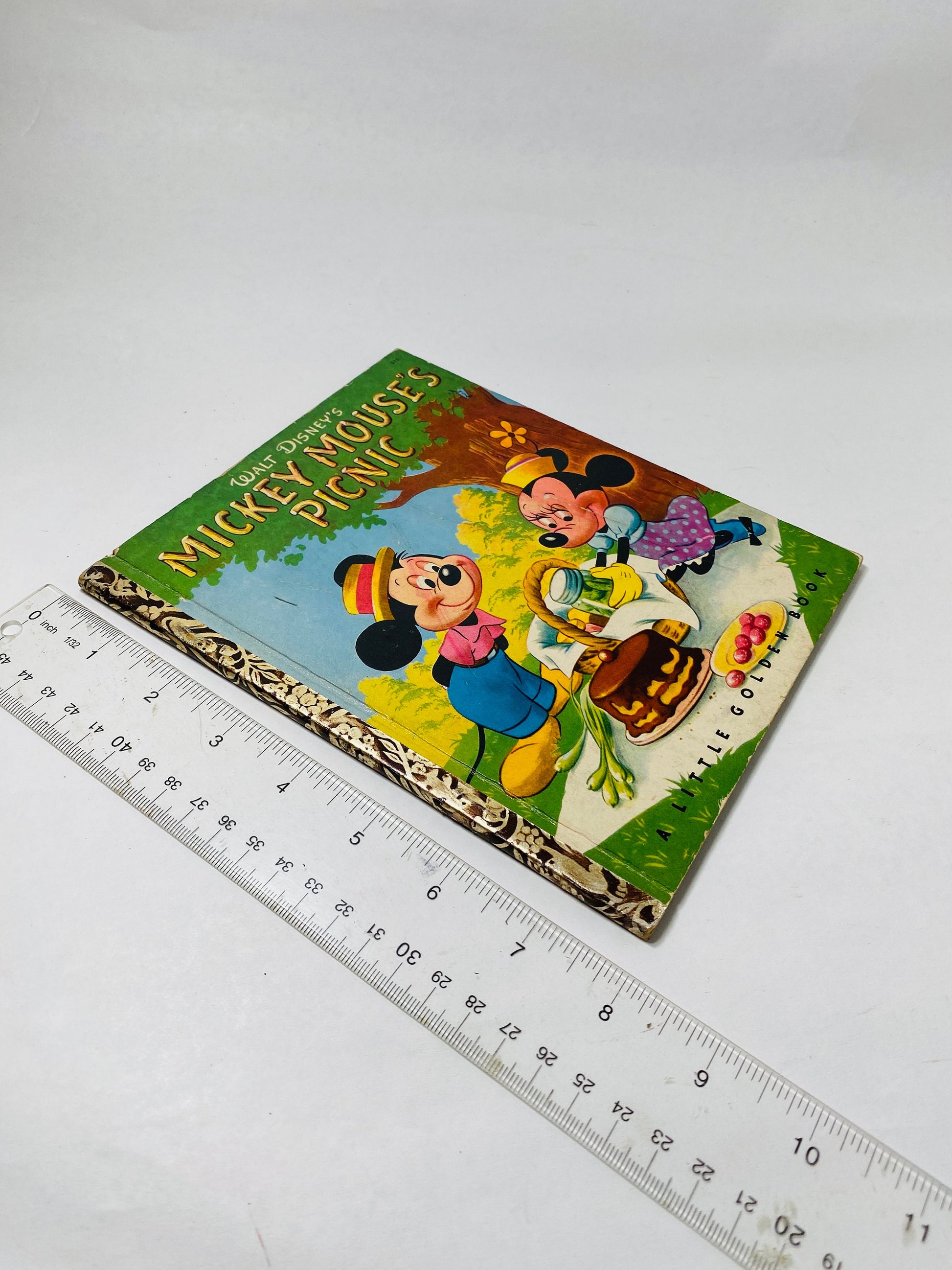 1950 Mickey Mouse's Picnic Little Golden Book Vintage hardback children's book Walt Disney Studio.
