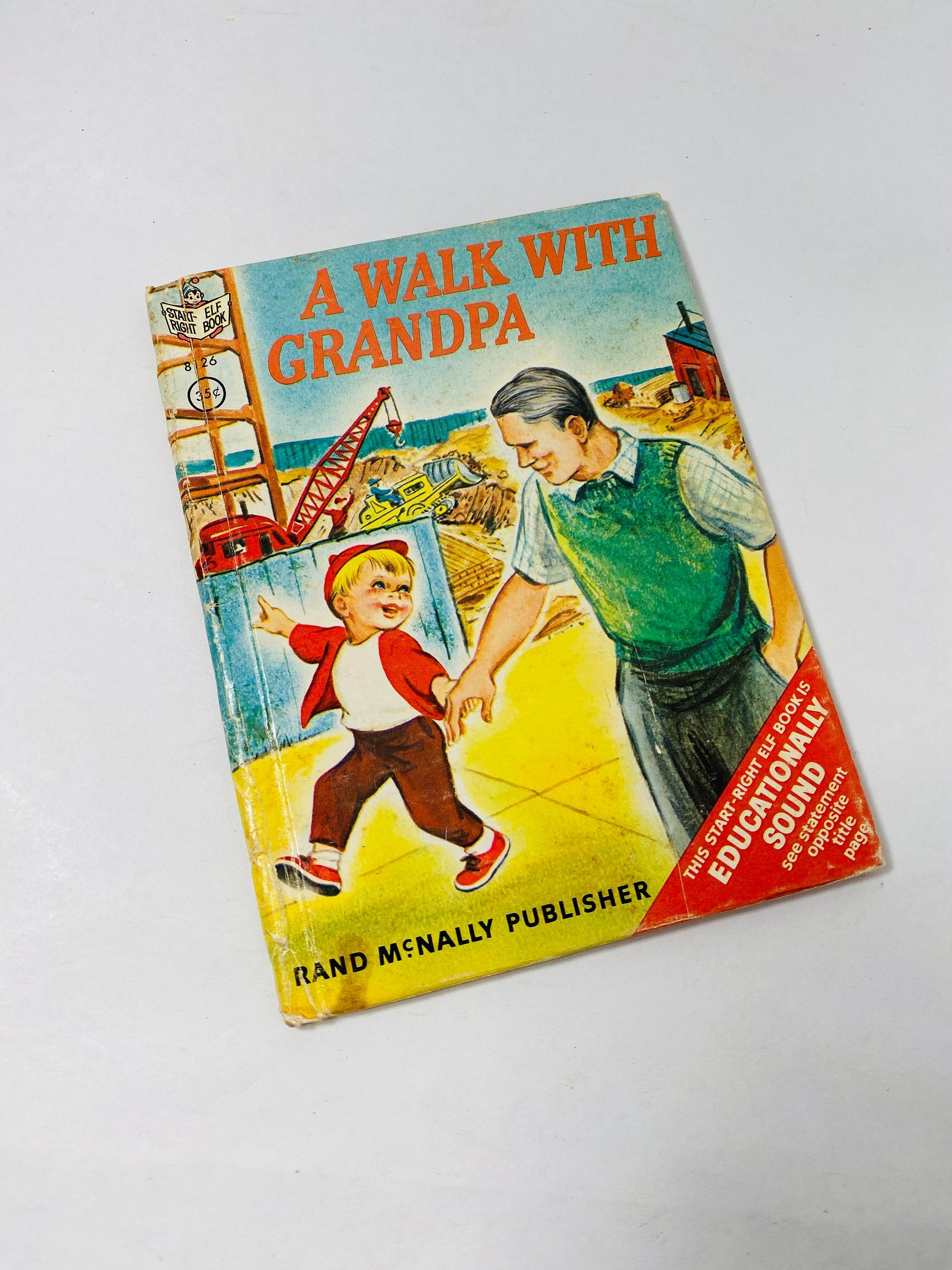 1948 vintage Little Golden Junior Elf Book Puppy Mickey & the Beanstalk Ponies Walk with Grandpa Lassie Rand McNally Stocking stuffer kids