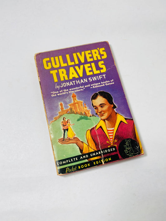 1939 Gulliver's Travels vintage paperback book Complete and Unabridged Pocket Edition Into Some Remote Regions of the World Jonathan Swift