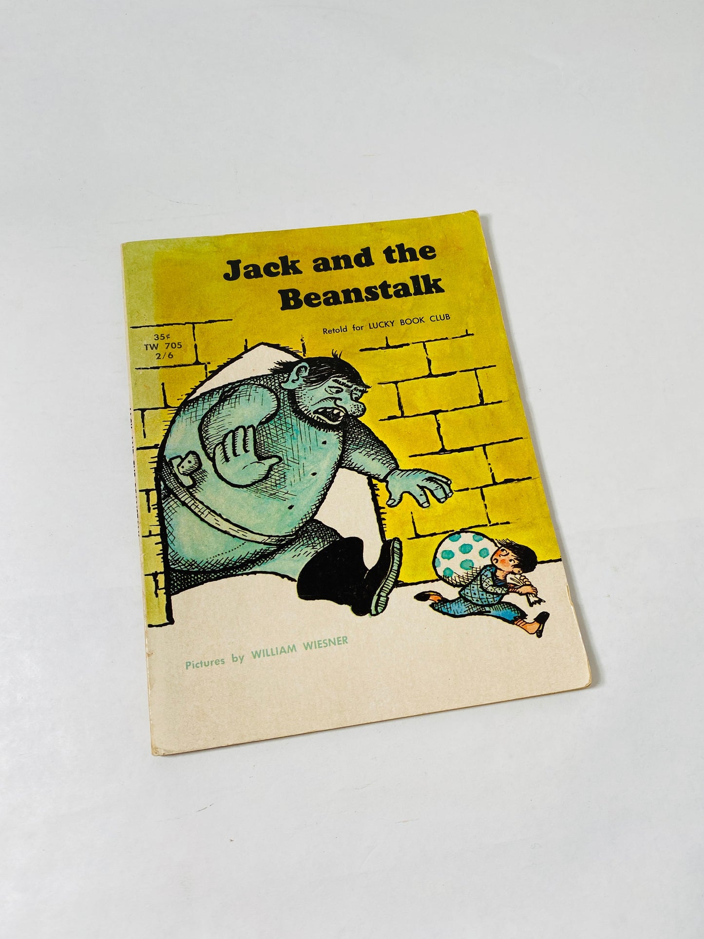 1966 Jack & the Beanstalk vintage paperback picture book. Home decor prop