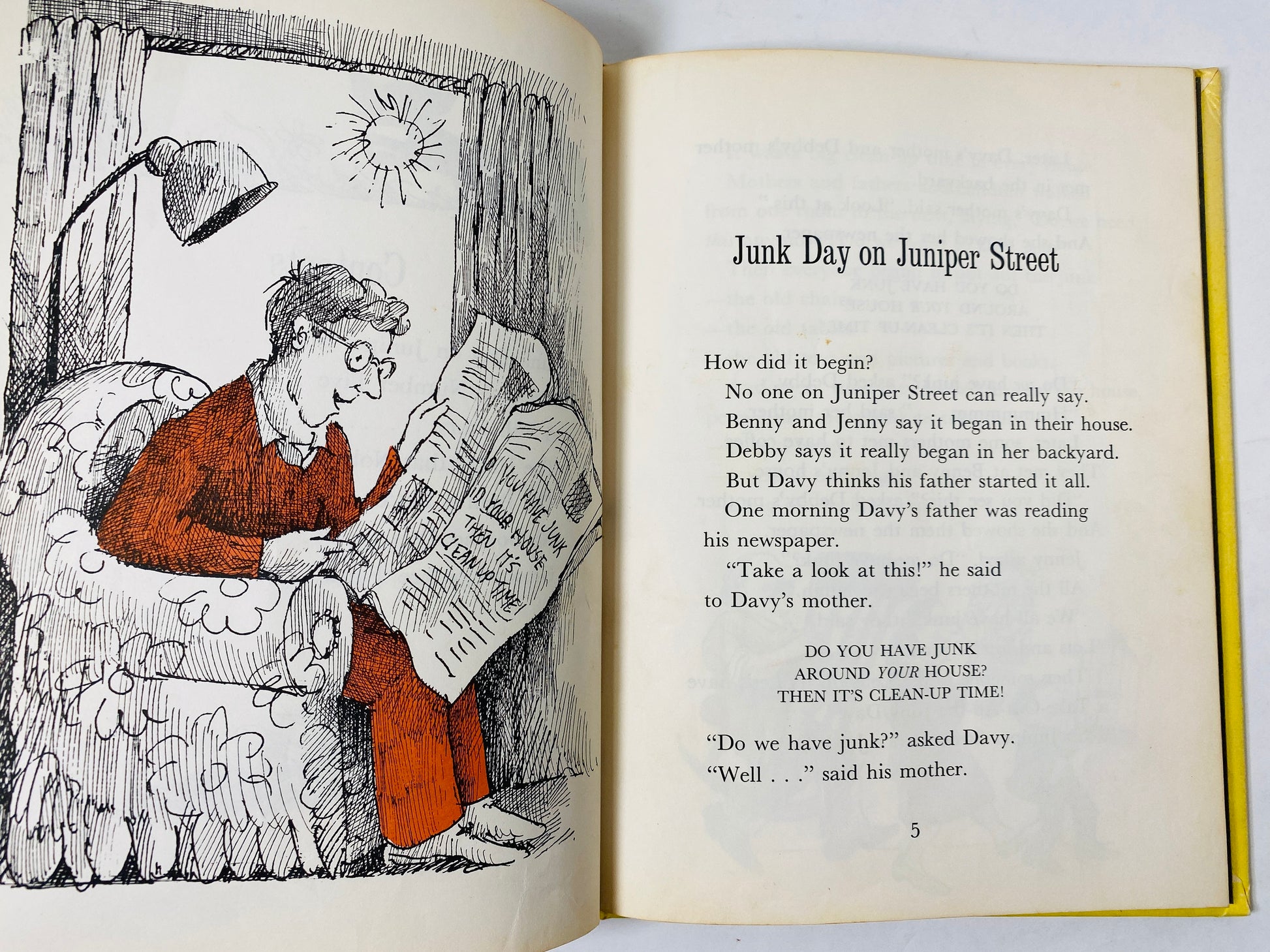 1969 Junk Day on Juniper Street Vintage Parent's Magazine Press children's book by Lillian Moore illustrated by Arnold Lobel