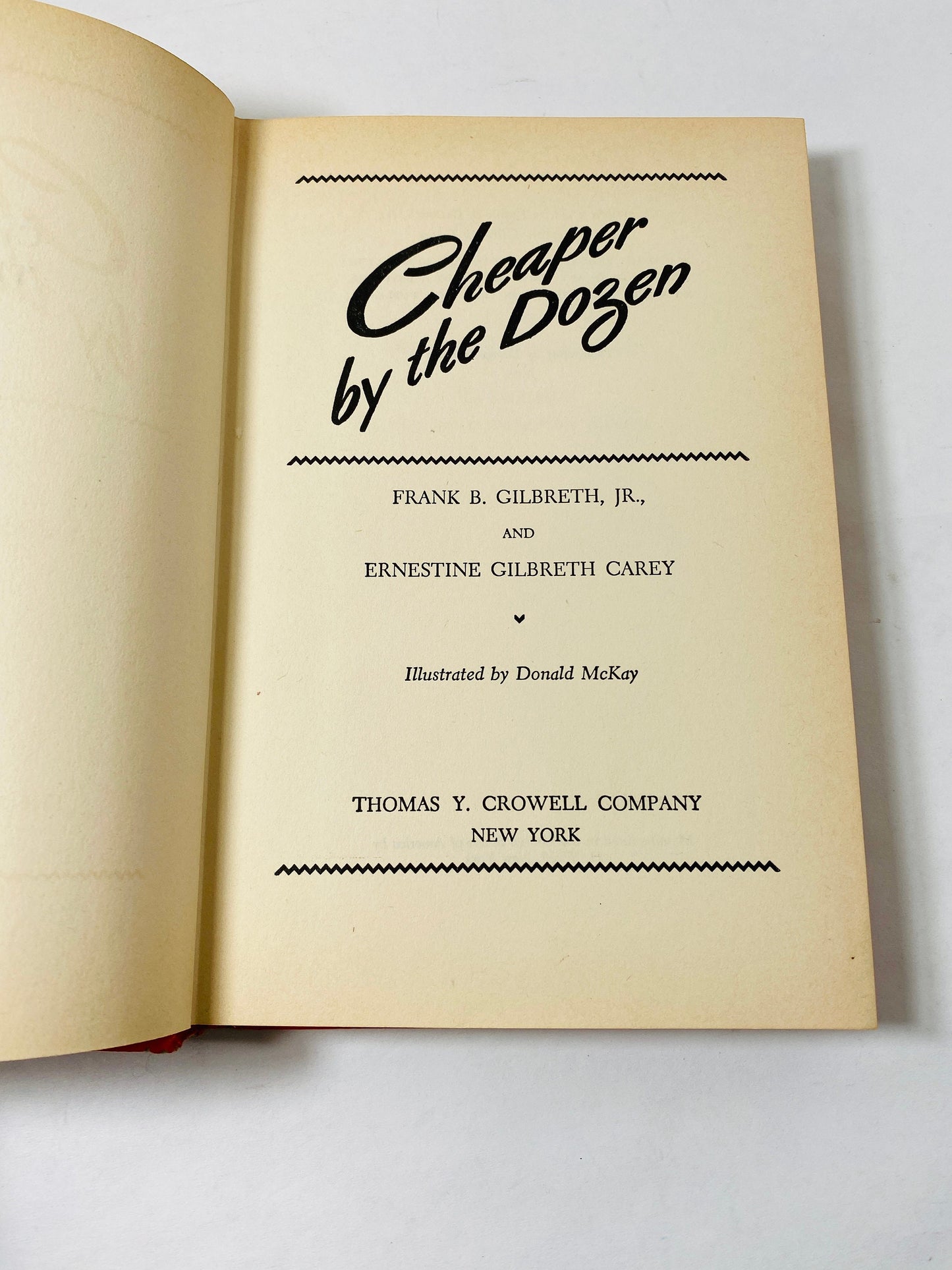 Cheaper by the Dozen Frank Gilbreth vintage FIRST EDITION book circa 1948 orange collectible gift
