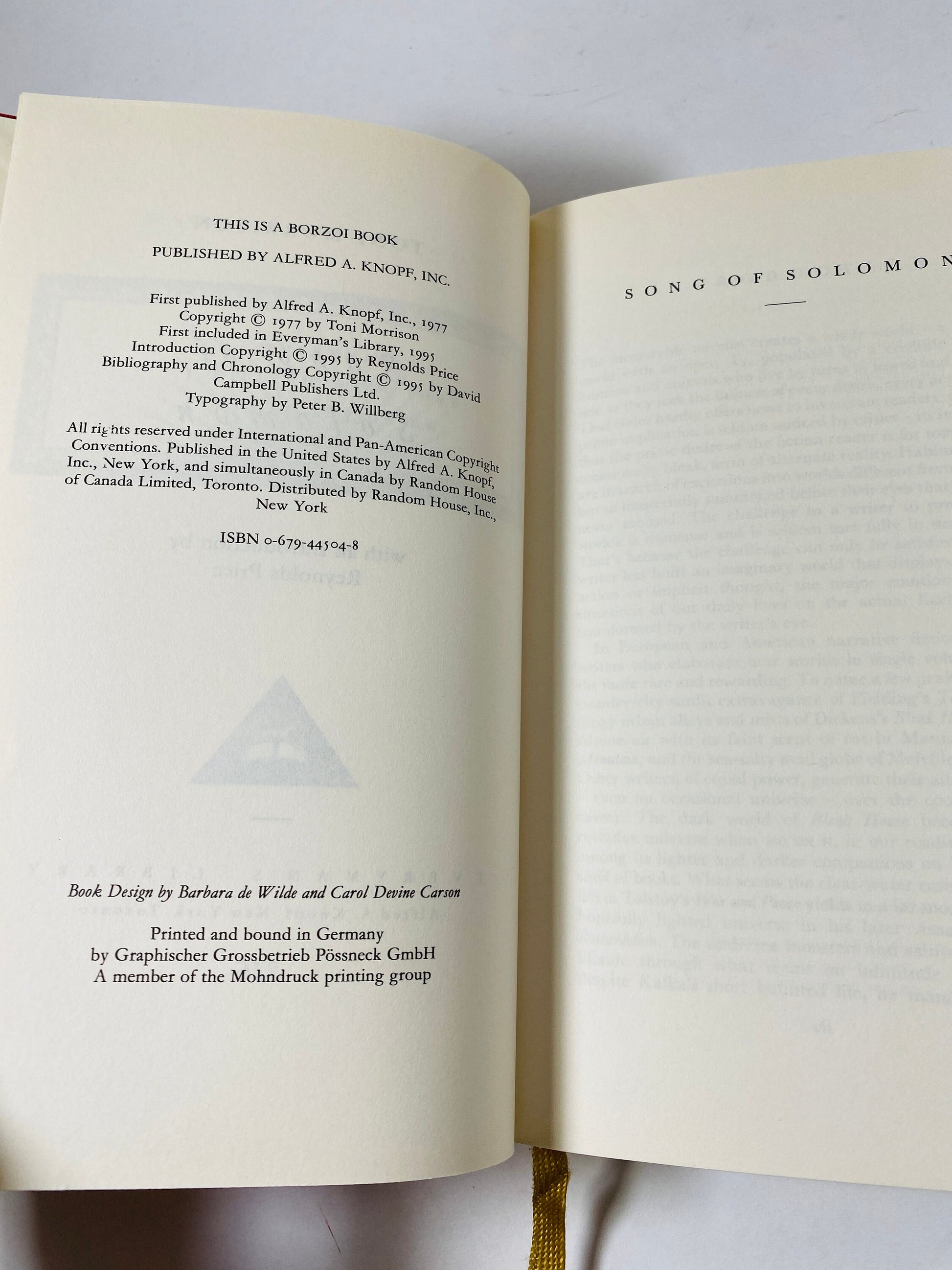 Song of Solomon Vintage book Toni Morrison circa 1977 Pulitzer Prize winner Story of racial prejudice GORGEOUS red cloth binding collectible