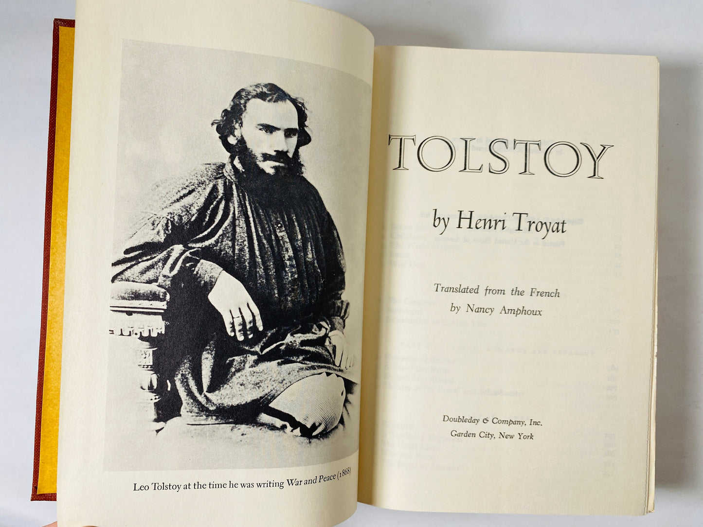 Reminiscences of Tolstoy by Henri Troyatt vintage biography book circa 1967 Burnt orange bookshelf decor gift