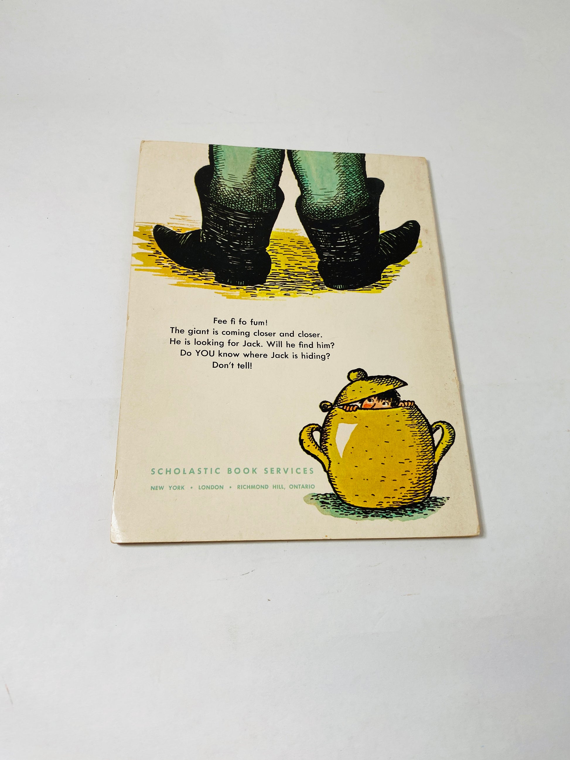 1966 Jack & the Beanstalk vintage paperback picture book. Home decor prop