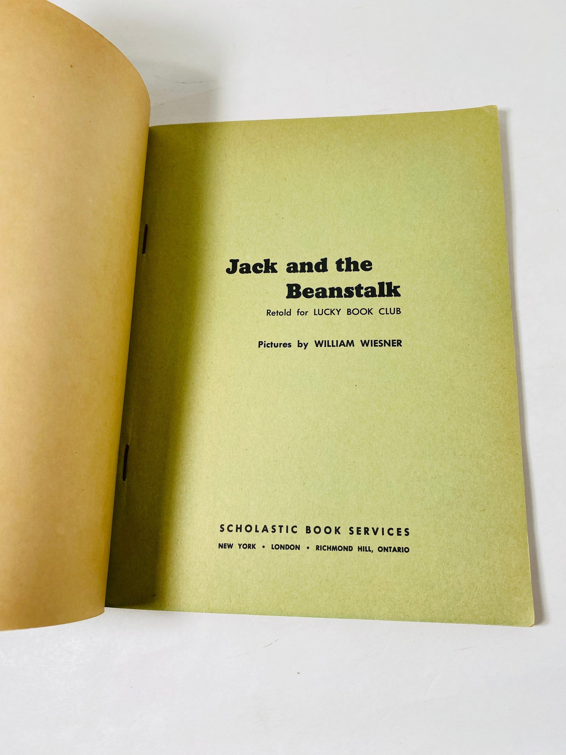 1966 Jack & the Beanstalk vintage paperback picture book. Home decor prop