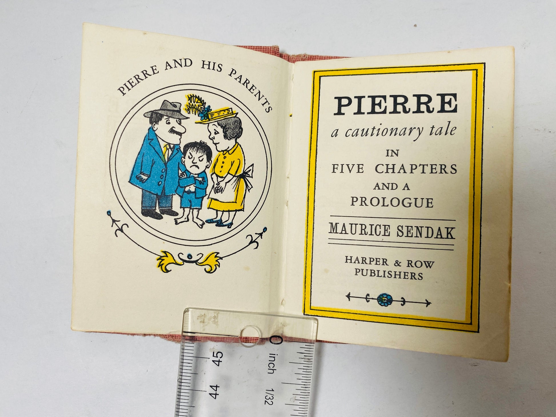 Pierre by Maurice Sendak FIRST EDITION vintage miniature collectible children's bookcirca 1962 Small red Valentine's Day gift home decor