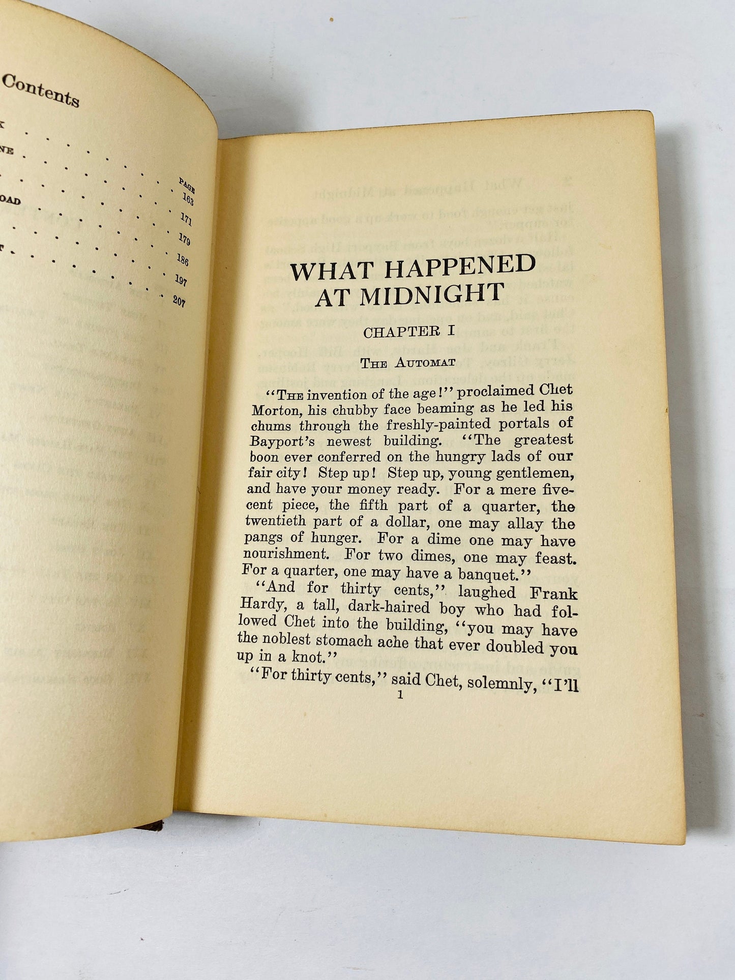 1931 Vintage Hardy Boys book Franklin Dixon What Happened at Midnight brown cover antique collectible gift
