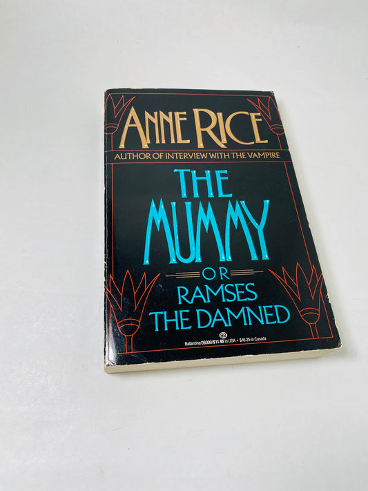 Mummy Ramses the Damned by Anne Rice large vintage paperback book circa 1989 Witches trilogy Vampire Collectible gift.