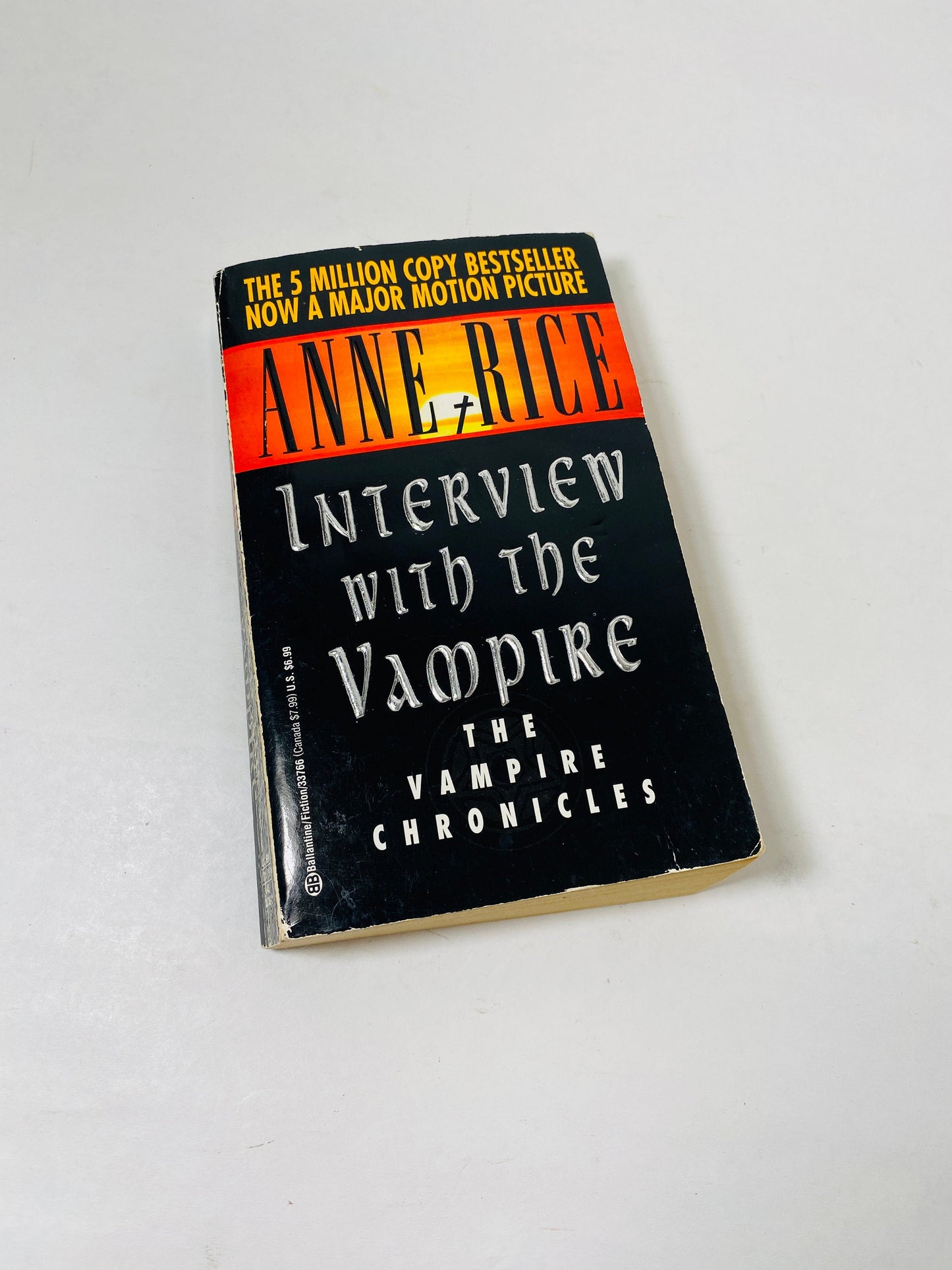 Interview with a Vampire by Anne Rice. Early Printing vintage paperback circa 1981. Historical horror. Gold book decor. Collectible gift.