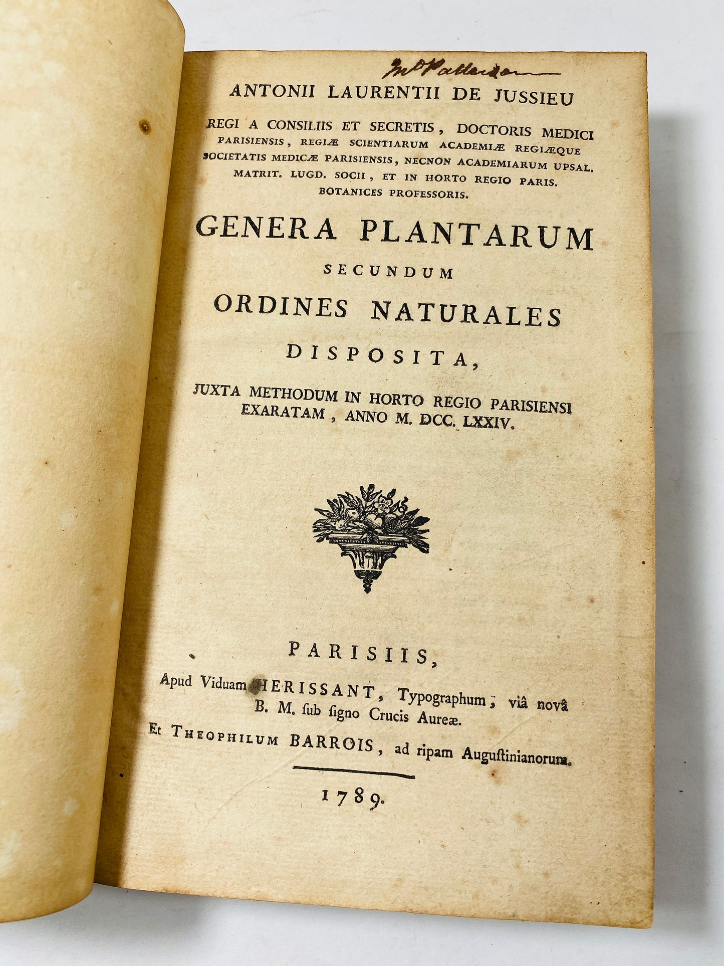 1789 Genera Plantarum Secundum Odines Naturales antique leather book Modern Botainical nomenclatur