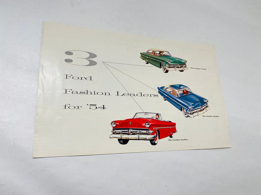 1954 Ford Vintage booklet Collector gift Advertising enthusiast Crestline Skyliner Victoria Sunliner ORIGINAl genuine paperback
