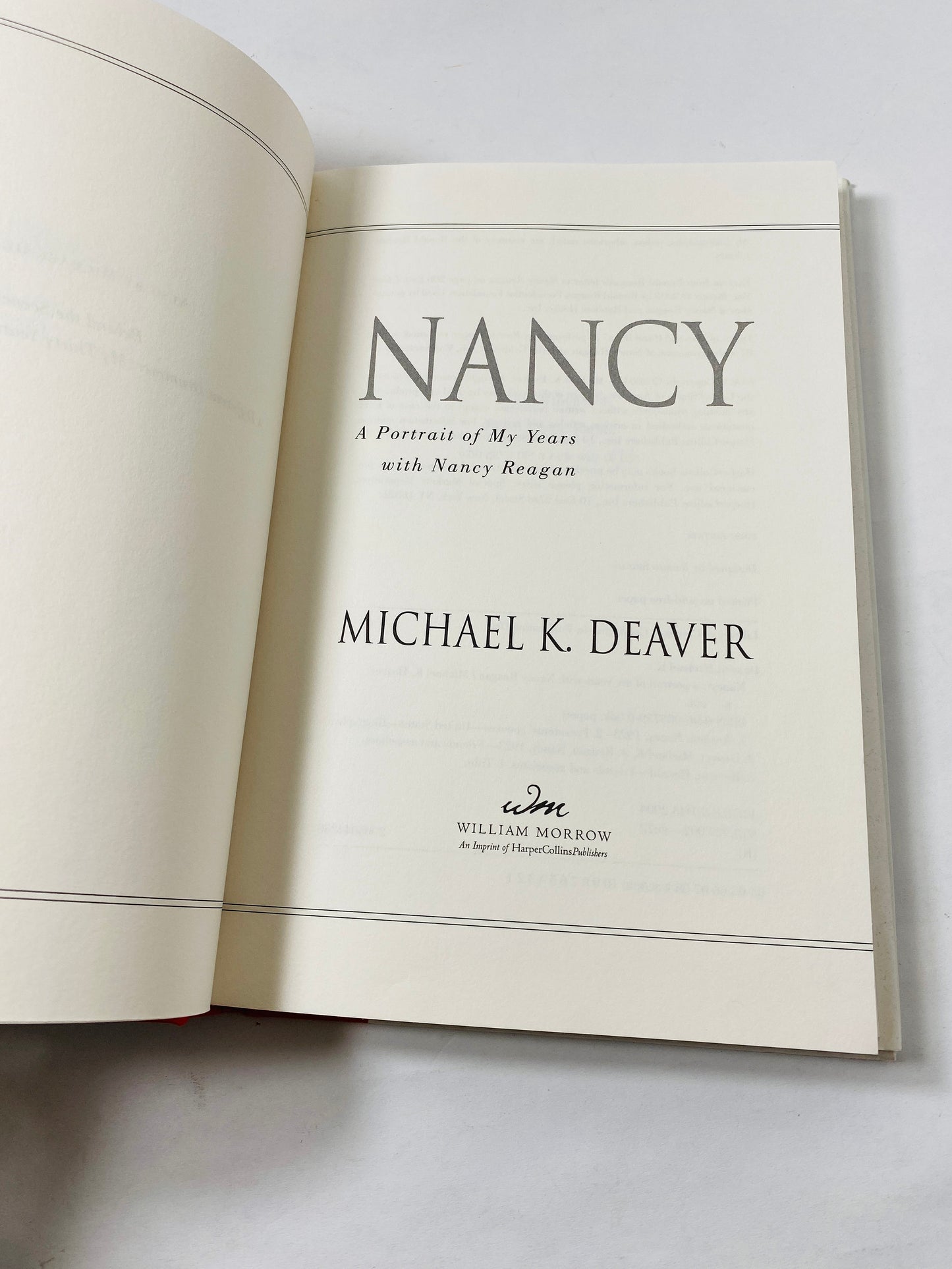 Nancy Regan Biography First Edition vintage book circa 2004 by Michael Deaver Book lover gift. White book decor. Republican
