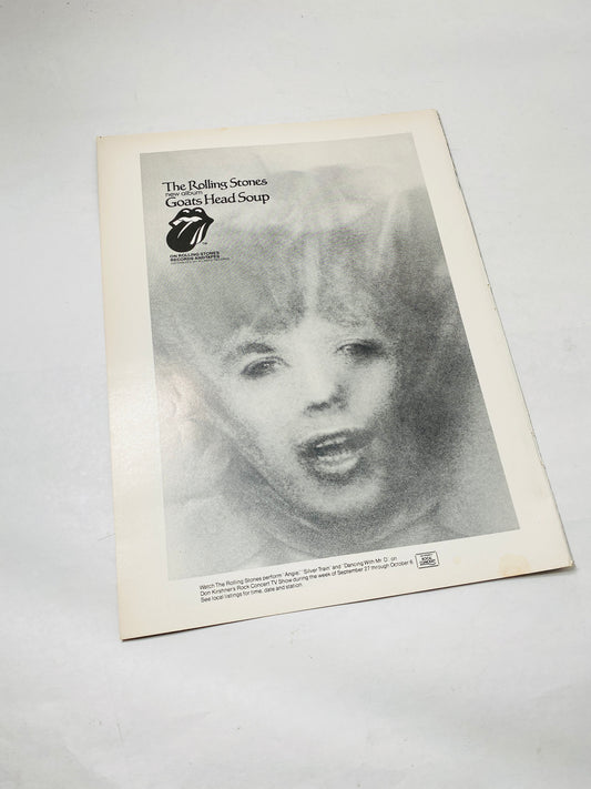 Rolling Stones Goats Head Soup Vintage magazine advertisement circa 1973 featuring album cover. Original Music ad home decor Framing art