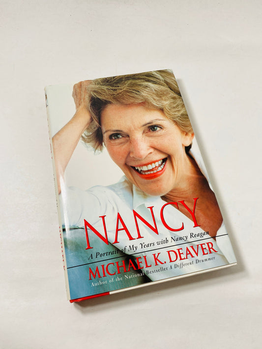 Nancy Regan Biography First Edition vintage book circa 2004 by Michael Deaver Book lover gift. White book decor. Republican